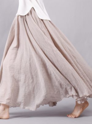 Women’s Pleated Flare Maxi Skirt